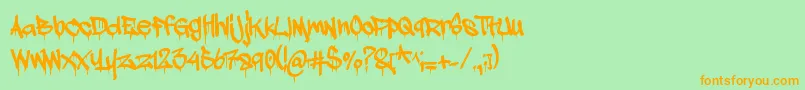 Adrip1 Font – Orange Fonts on Green Background