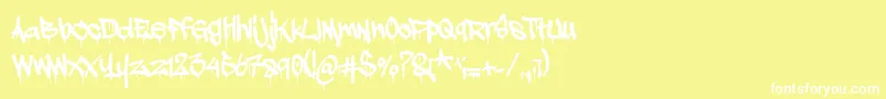 Шрифт Adrip1 – белые шрифты на жёлтом фоне