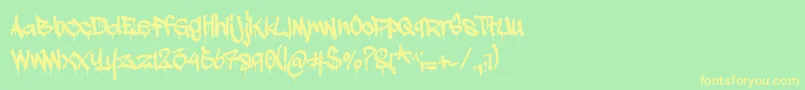 Adrip1 Font – Yellow Fonts on Green Background