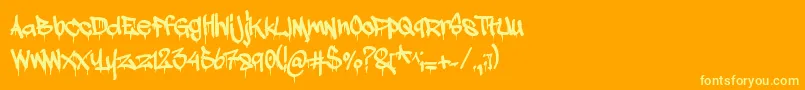 Шрифт Adrip1 – жёлтые шрифты на оранжевом фоне