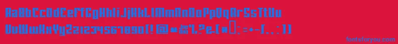 フォントJoebob – 赤い背景に青い文字