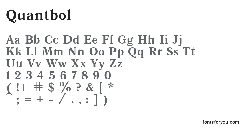 Schriftart Quantbol – Alphabet, Zahlen, spezielle Symbole