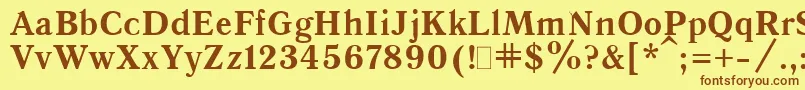 Czcionka Quantbol – brązowe czcionki na żółtym tle