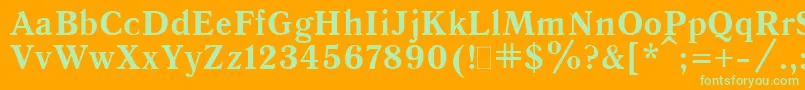 Quantbol Font – Green Fonts on Orange Background