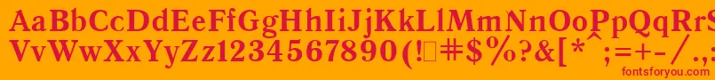 Quantbol Font – Red Fonts on Orange Background