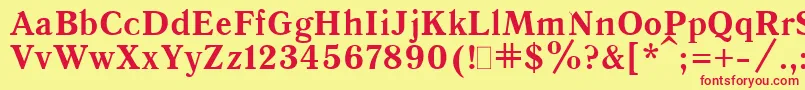 Czcionka Quantbol – czerwone czcionki na żółtym tle