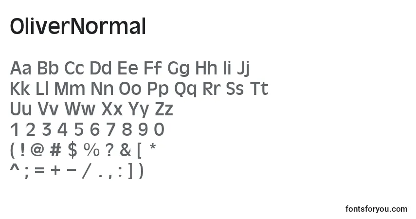Fuente OliverNormal - alfabeto, números, caracteres especiales