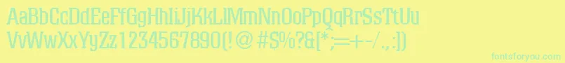 ColinodbNormal-Schriftart – Grüne Schriften auf gelbem Hintergrund
