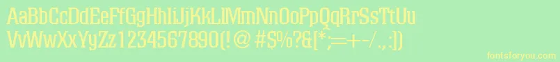ColinodbNormal Font – Yellow Fonts on Green Background