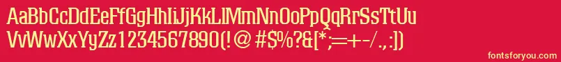 ColinodbNormal Font – Yellow Fonts on Red Background