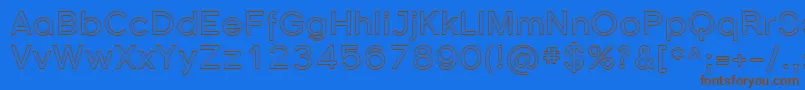 Шрифт Sfflorencesansoutline – коричневые шрифты на синем фоне