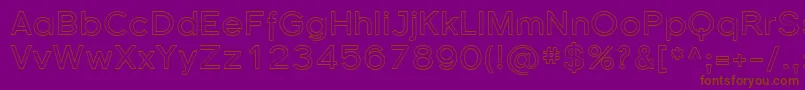 Sfflorencesansoutline-Schriftart – Braune Schriften auf violettem Hintergrund