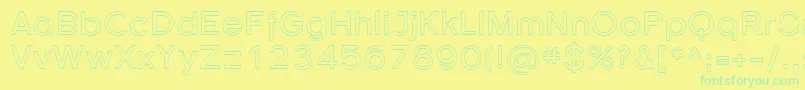 Шрифт Sfflorencesansoutline – зелёные шрифты на жёлтом фоне