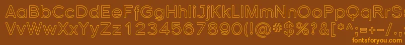Sfflorencesansoutline-Schriftart – Orangefarbene Schriften auf braunem Hintergrund