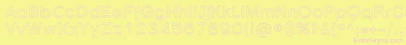 Sfflorencesansoutline-Schriftart – Rosa Schriften auf gelbem Hintergrund