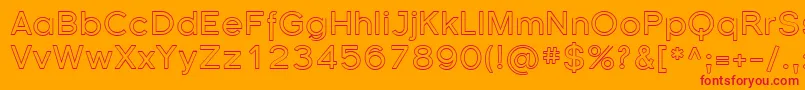 Sfflorencesansoutline-Schriftart – Rote Schriften auf orangefarbenem Hintergrund