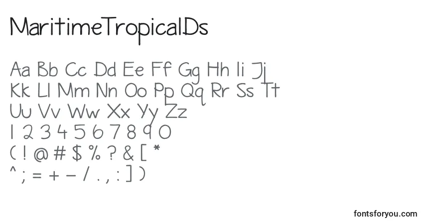 MaritimeTropicalDs-fontti – aakkoset, numerot, erikoismerkit