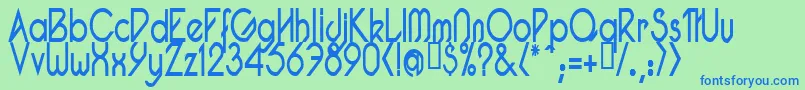 PacotillNarrowRegular Font – Blue Fonts on Green Background