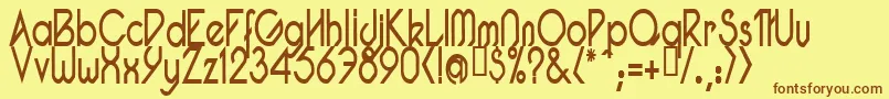 PacotillNarrowRegular Font – Brown Fonts on Yellow Background