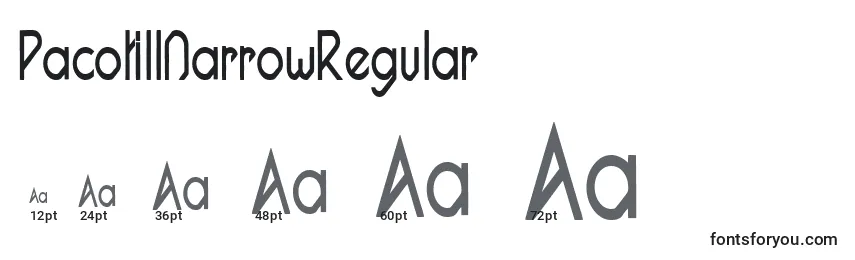 PacotillNarrowRegular Font Sizes
