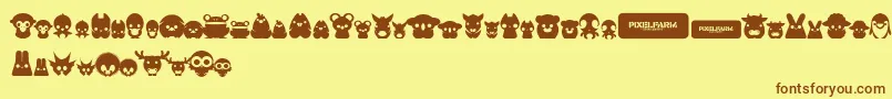 PixelfarmPets Font – Brown Fonts on Yellow Background