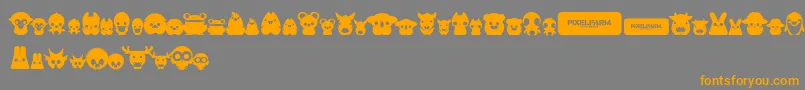 PixelfarmPets Font – Orange Fonts on Gray Background