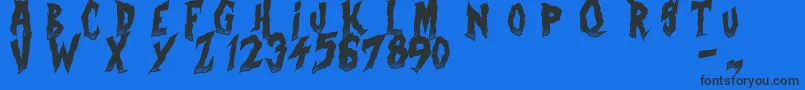 CurseOfTheZombie Font – Black Fonts on Blue Background