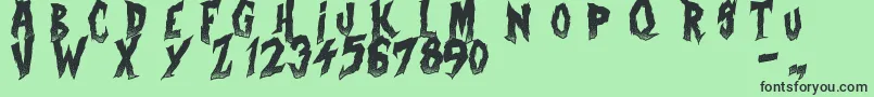 CurseOfTheZombie Font – Black Fonts on Green Background