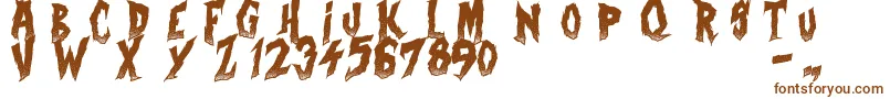 Шрифт CurseOfTheZombie – коричневые шрифты на белом фоне