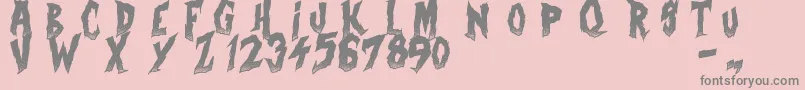 CurseOfTheZombie Font – Gray Fonts on Pink Background