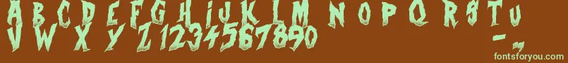 CurseOfTheZombie Font – Green Fonts on Brown Background