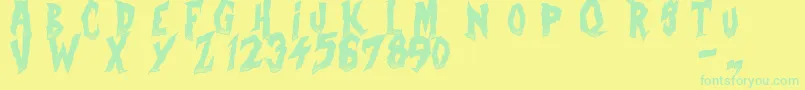 CurseOfTheZombie Font – Green Fonts on Yellow Background