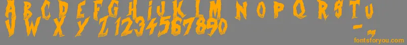 CurseOfTheZombie-Schriftart – Orangefarbene Schriften auf grauem Hintergrund