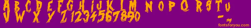 CurseOfTheZombie Font – Orange Fonts on Purple Background