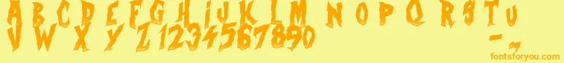 CurseOfTheZombie Font – Orange Fonts on Yellow Background