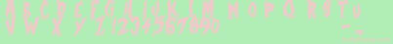 CurseOfTheZombie-fontti – vaaleanpunaiset fontit vihreällä taustalla