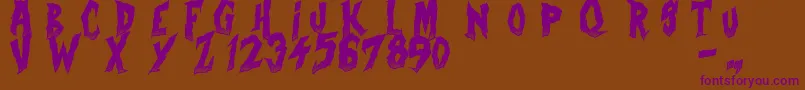 Шрифт CurseOfTheZombie – фиолетовые шрифты на коричневом фоне