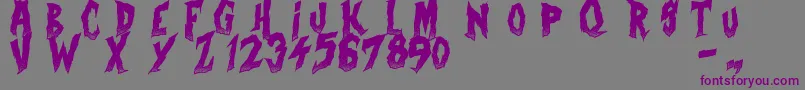 Шрифт CurseOfTheZombie – фиолетовые шрифты на сером фоне