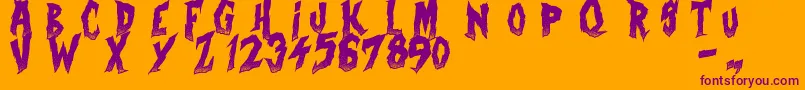 CurseOfTheZombie Font – Purple Fonts on Orange Background
