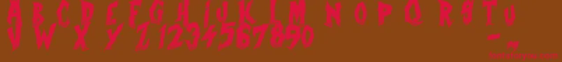 CurseOfTheZombie Font – Red Fonts on Brown Background