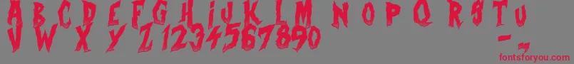 Czcionka CurseOfTheZombie – czerwone czcionki na szarym tle