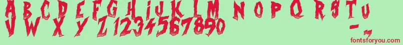 CurseOfTheZombie Font – Red Fonts on Green Background