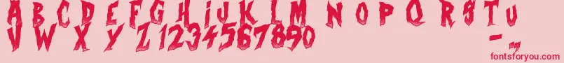 CurseOfTheZombie Font – Red Fonts on Pink Background