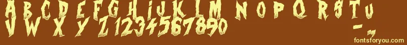 CurseOfTheZombie Font – Yellow Fonts on Brown Background