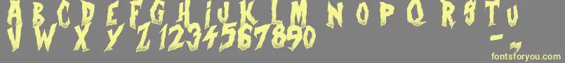 CurseOfTheZombie Font – Yellow Fonts on Gray Background