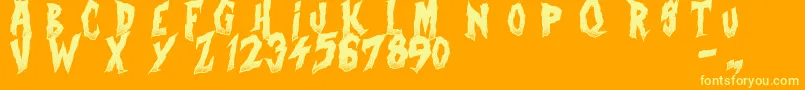 CurseOfTheZombie Font – Yellow Fonts on Orange Background