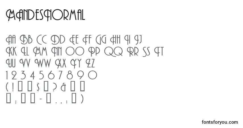 A fonte MAndesNormal – alfabeto, números, caracteres especiais