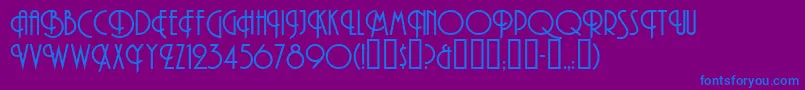 フォントMAndesNormal – 紫色の背景に青い文字