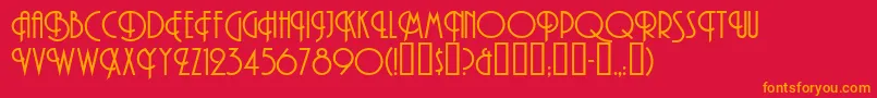 フォントMAndesNormal – 赤い背景にオレンジの文字