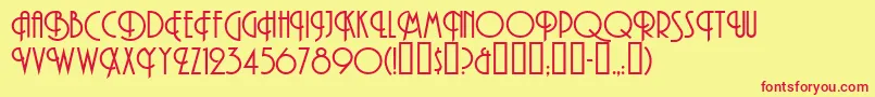 MAndesNormal Font – Red Fonts on Yellow Background